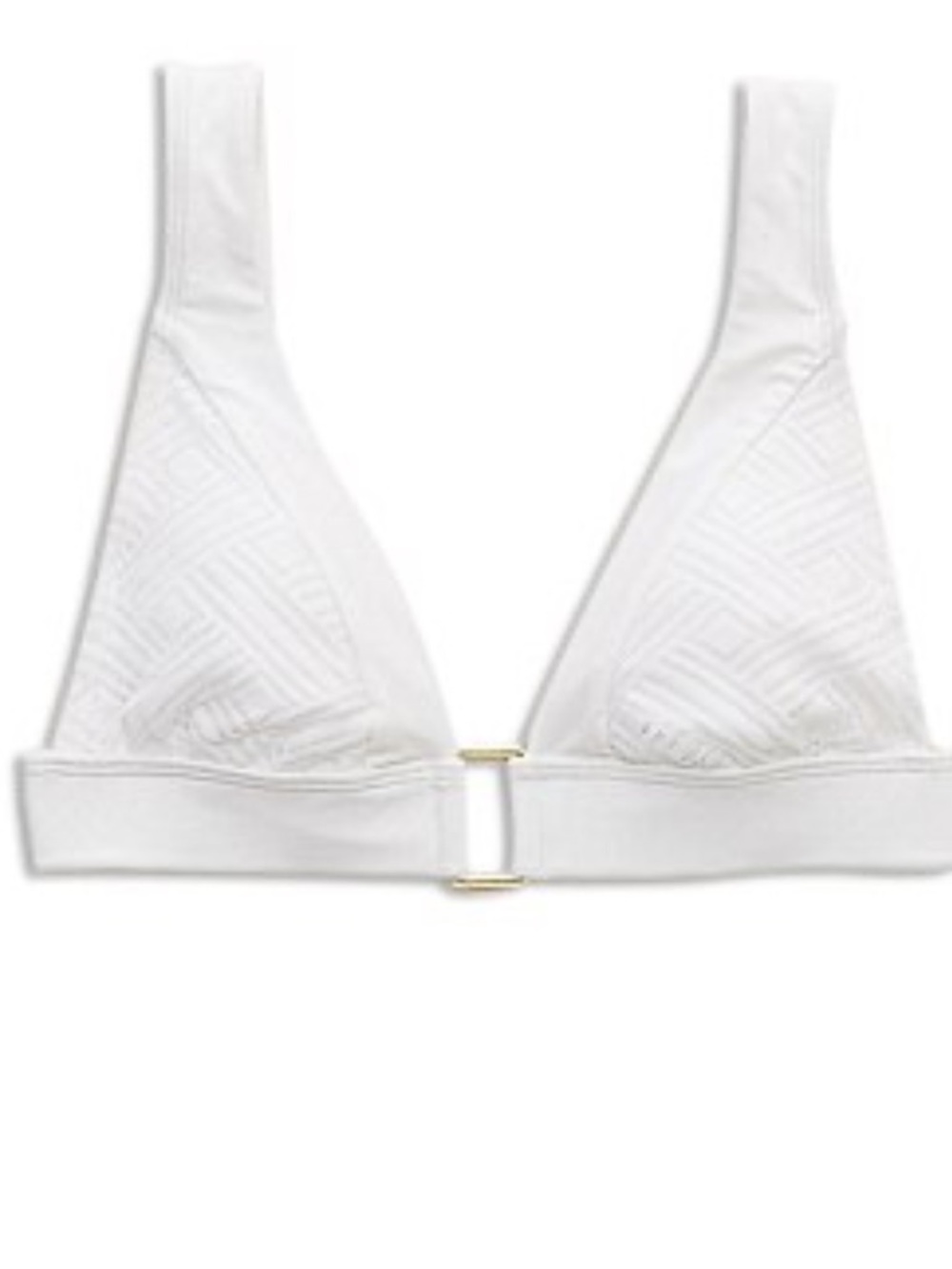 Aerie White Triangle Textured Bikini Top with Front Hook. Swimwear. Summer. M